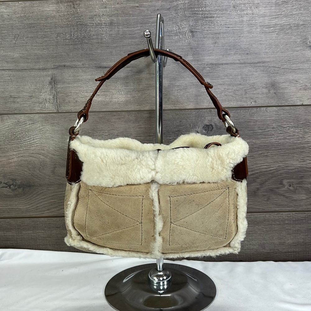 Michael Kors Shearling Suede  Shoulder Bag